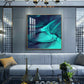Azure Wave Masterpiece Glass Finish Square Wall Art