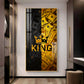 King Motivational Glass Finish Vertical Wall Art
