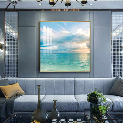 Celestial Ocean Glass Finish Square Wall Art