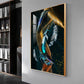 Feathered Whispers Glass Finish Vertical Wall Art