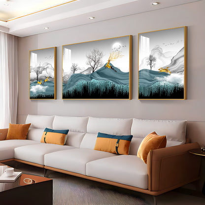 Majestic Landscapes Glass Finish Wall Art (Set Of 3)