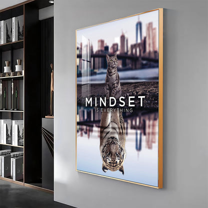 Elevate Your Mindset Glass Finish Vertical Wall Art