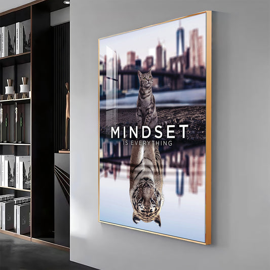 Elevate Your Mindset Glass Finish Vertical Wall Art