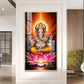 Lord Ganpati Ji Glass Finish Vertical Wall Art