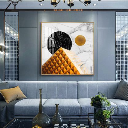 Luxe Sphere Glass Finish Square Wall Art