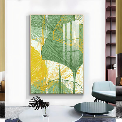 Foliage Reverie Glass Finish Vertical Wall Art