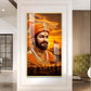 Shivaji Maharaj Glass Finish Vertical Wall Art