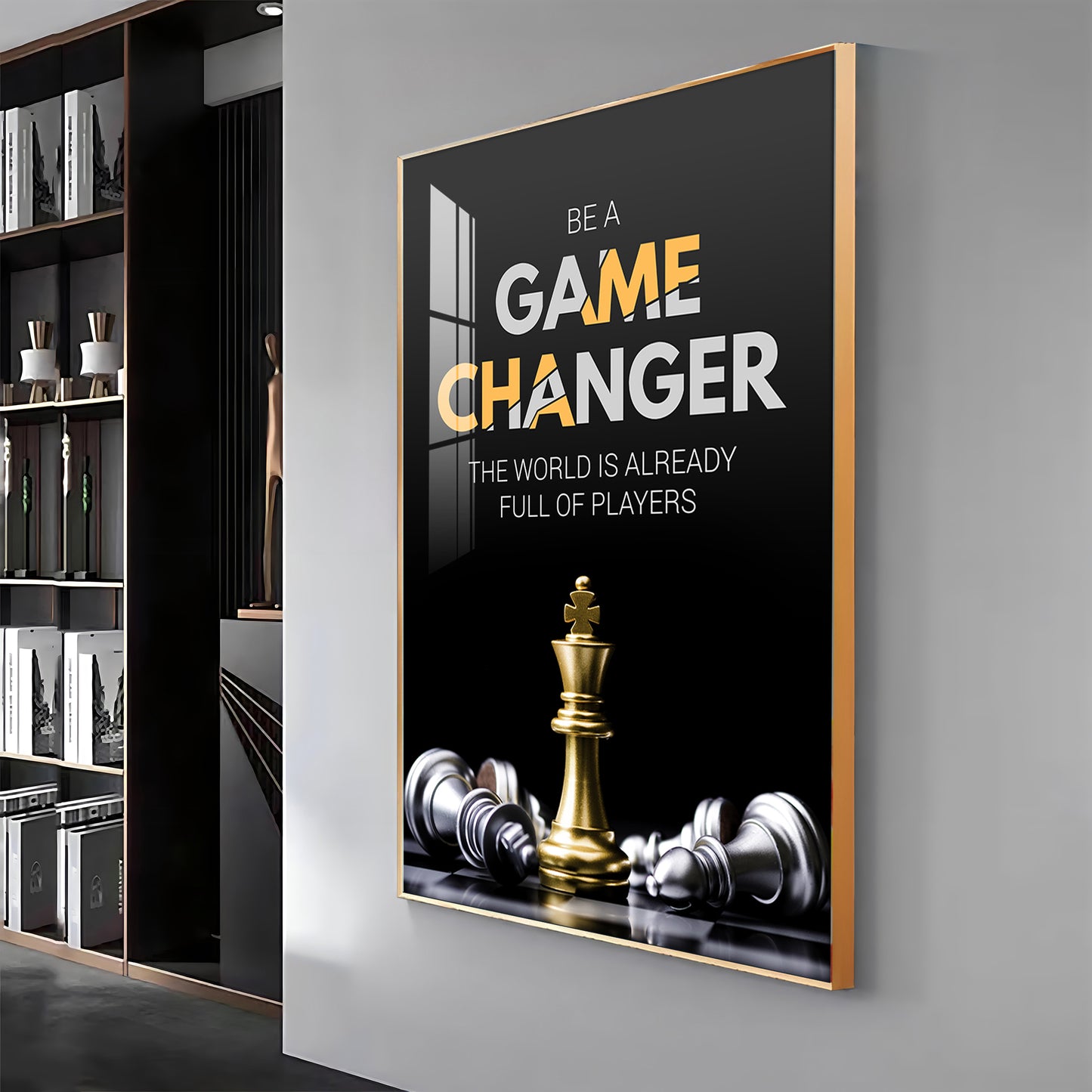 Be A Game Changer Glass Finish Vertical Wall Art