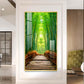 Harmony in Bamboo Trails Glass Finish Vertical Wall Art