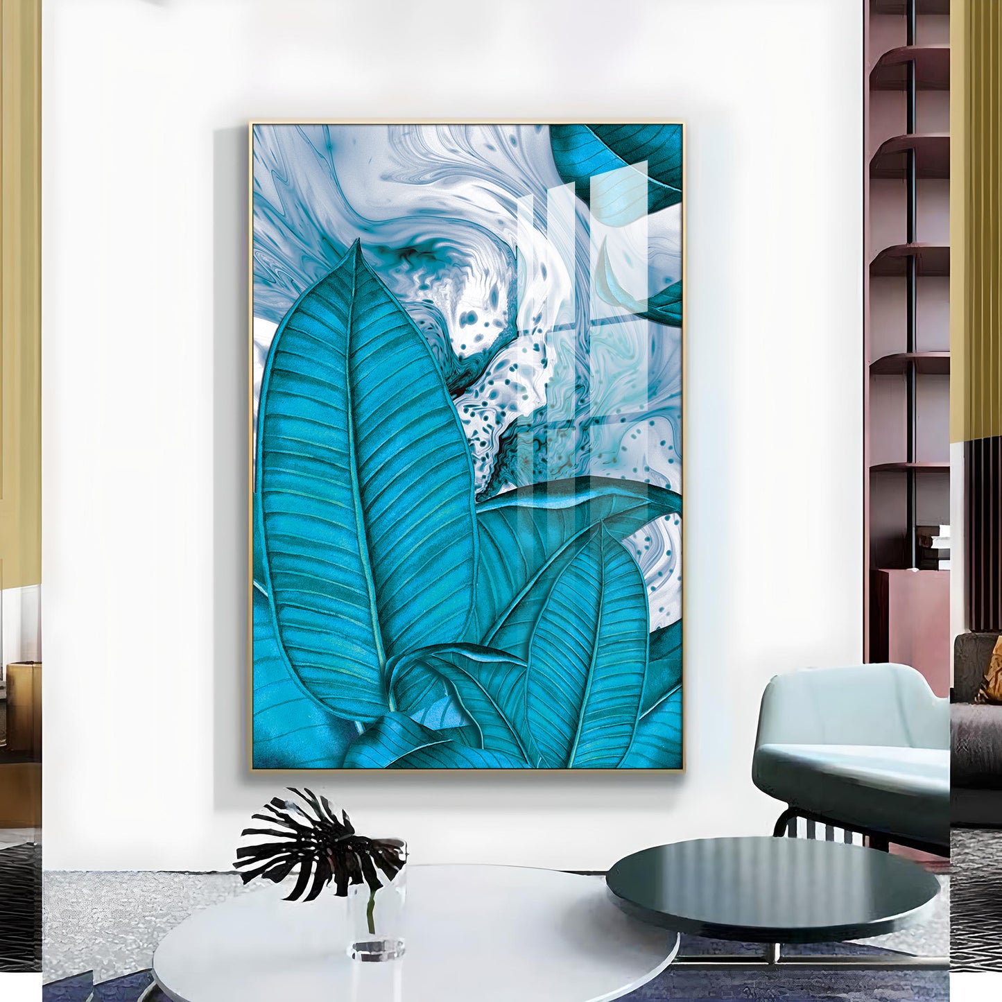 Oceanic Dreamscape Glass Finish Vertical Wall Art