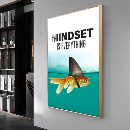 Mindset Is Everything Glass Finish Vertical Wall Art