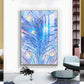 Majestic Plumage Glass Finish Vertical Wall Art