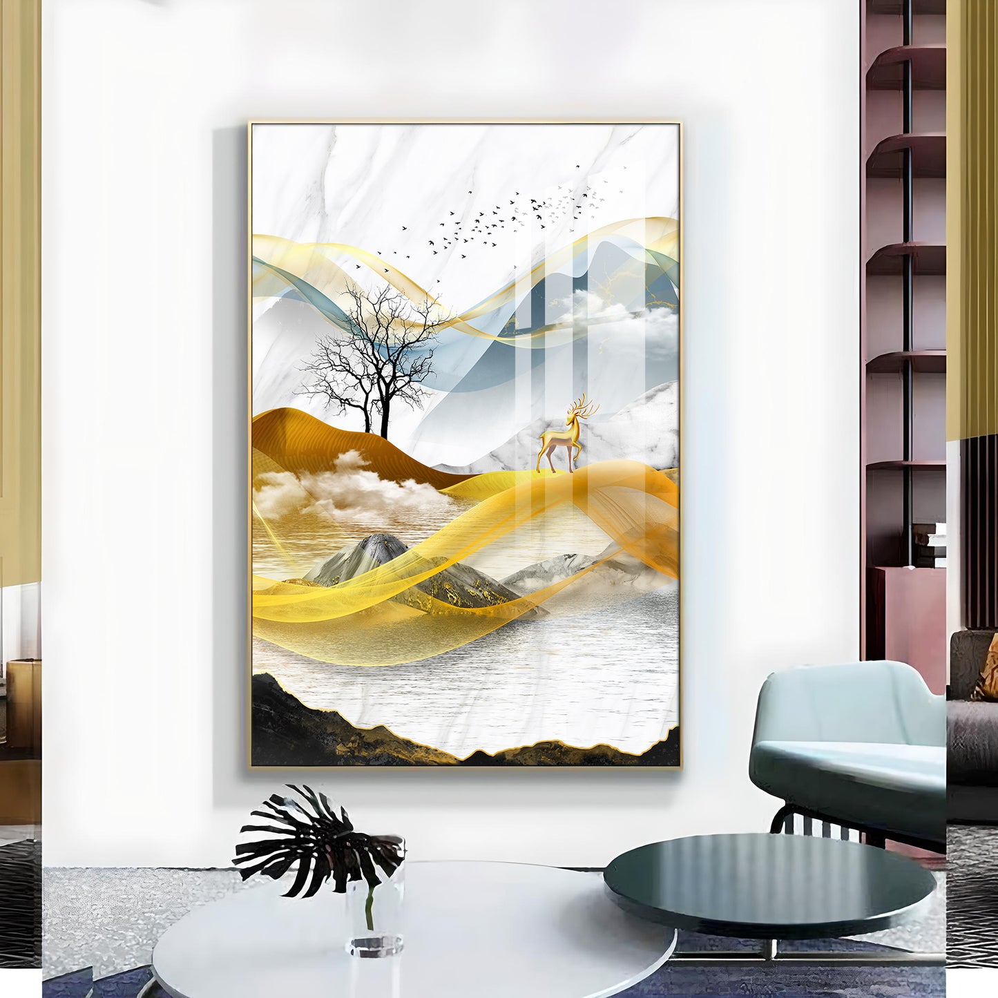 Forest Haven Glass Finish Vertical Wall Art