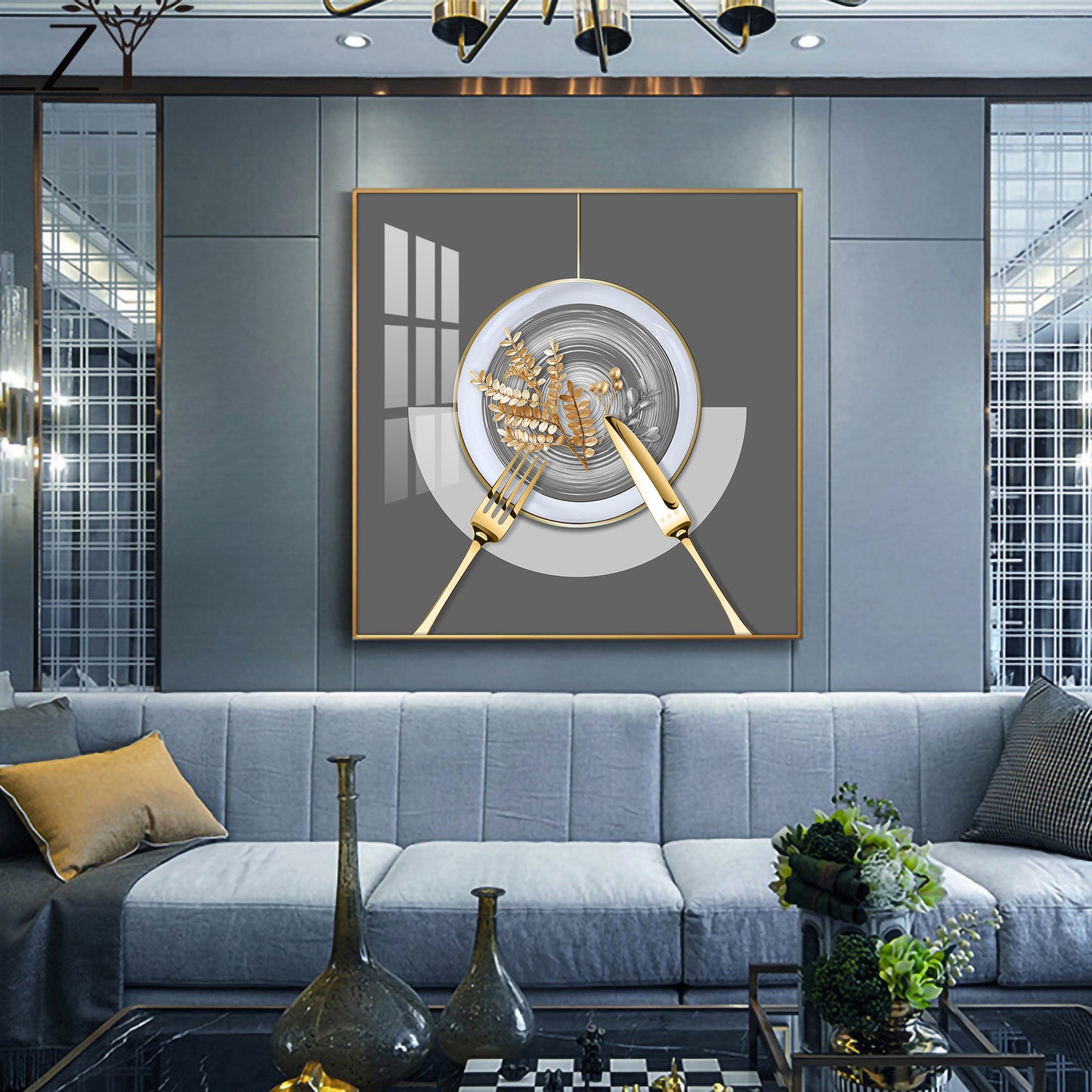 Artful Dining Glass Finish Square Wall Art