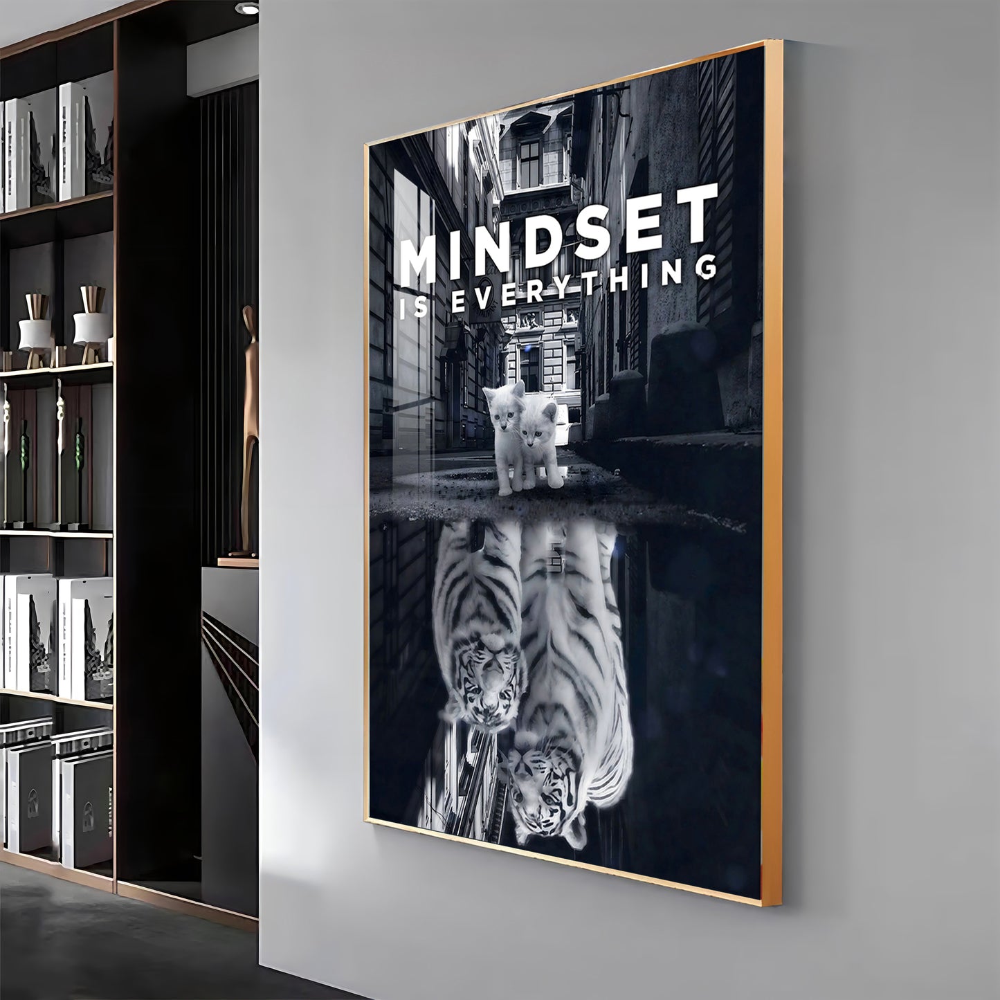 The Mindset Revolution Glass Finish Vertical Wall Art