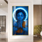 Praying Little krishna Glass Finish vertical Wall Art