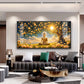 Buddha In Autum Nature Glass Finish Horizontal Wall Art