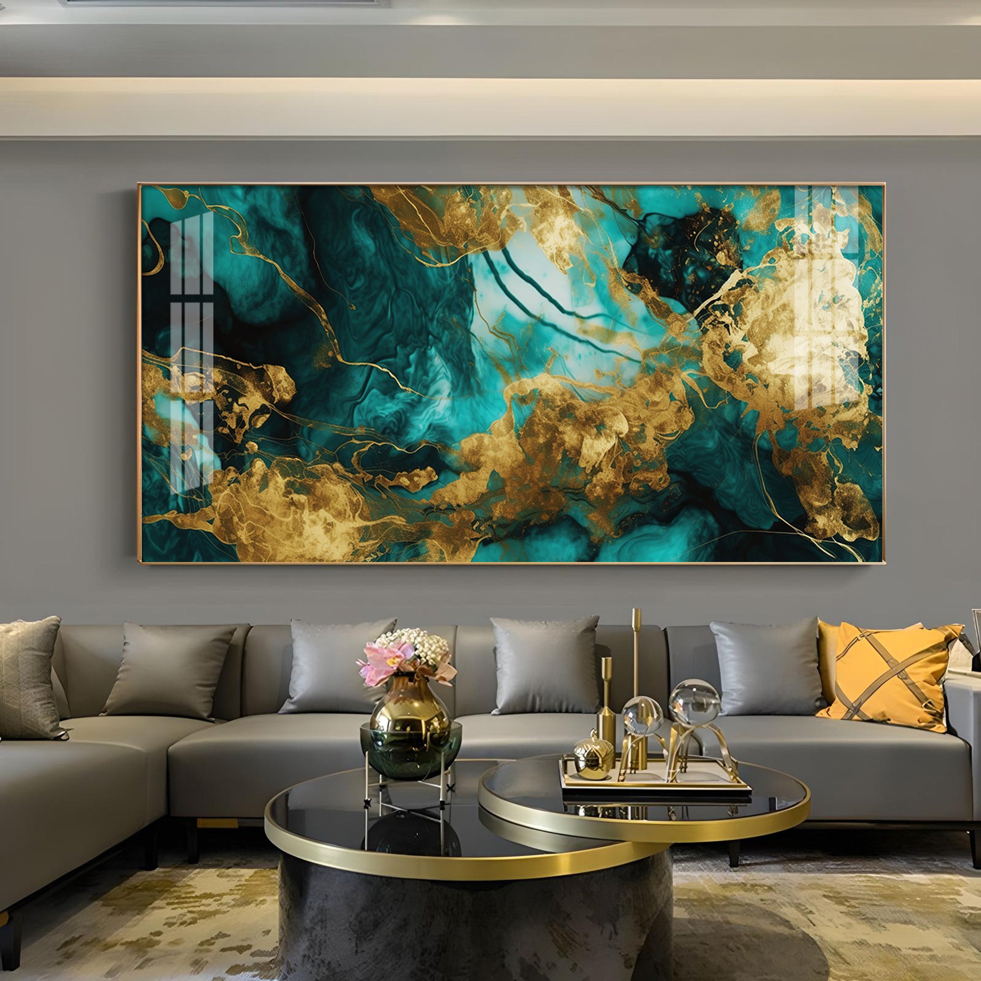 Luxe Fusion Glass Finish Horizontal Wall Art