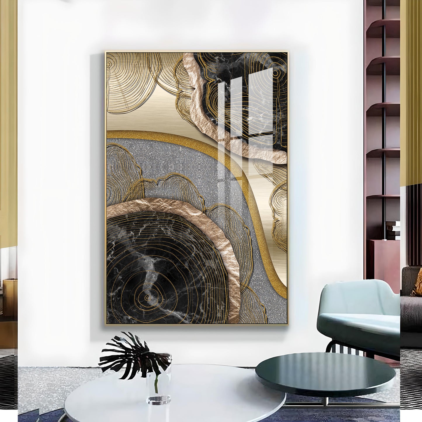 Majestic Fusion Glass Finish Vertical Wall Art