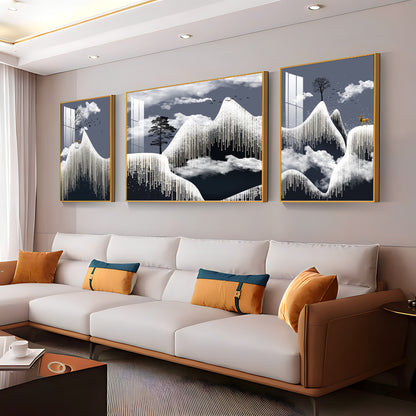 Alpine Dreamscape Glass Finish Wall Art (Set Of 3)