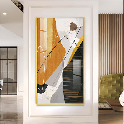 Noir Elegance Glass Finish Vertical Wall Art