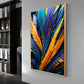 Feathered Radiance Glass Finish Vertical Wall Art