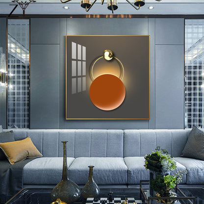 The Hanging Sun Glass Finish Square Wall Art