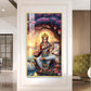 Goddess Saraswati Glass Finish Vertical Wall Art