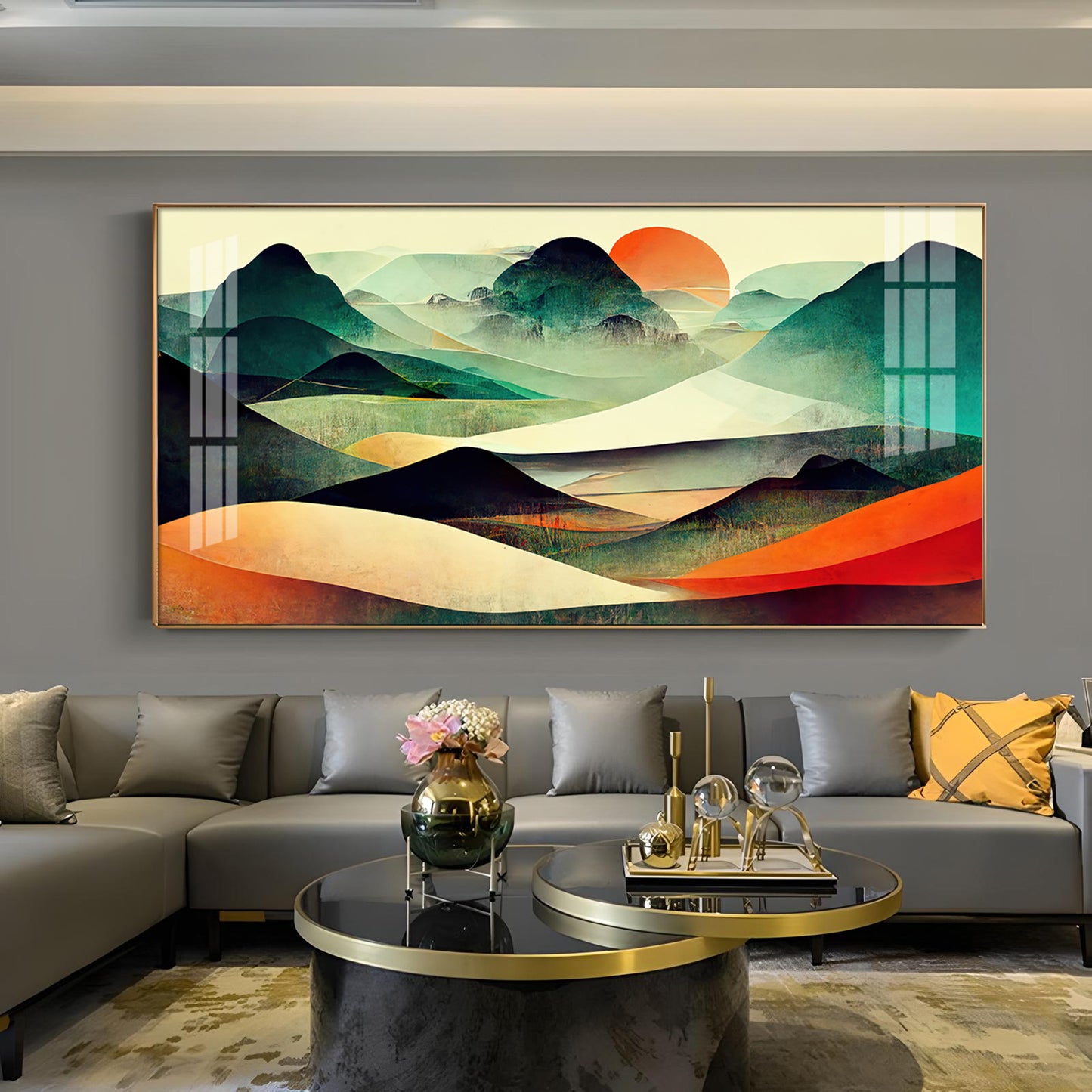 Dunes And Sunlit Glass Finish Horizontal Wall Art