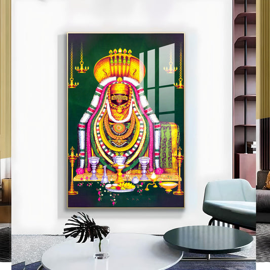 Thiru annamalaiyar Glass Finish Vertical Wall Art