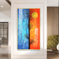 Tranquil Heights Glass Finish Vertical Wall Art