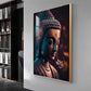 Buddha Serenity Sculpture Glass Finish Vertical Wall Art