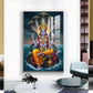 Jay Vishnu Bhagwan Glass Finish Vertical Wall Art