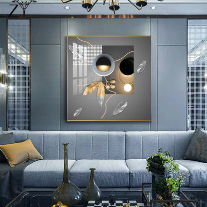 Ethereal Eclipse Glass Finish Square Wall Art