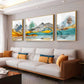 Mountain Scenery Glass Finish Wall Art (Set Of 3)