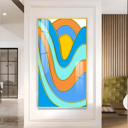 Colorwave Sunburst Glass Finish Vertical Wall Art