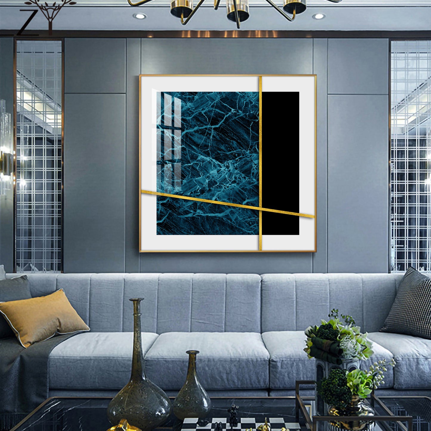 Celestial Fusion Glass Finish Square Wall Art