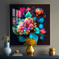 Blossom Noir Glass Finish Square Wall Art