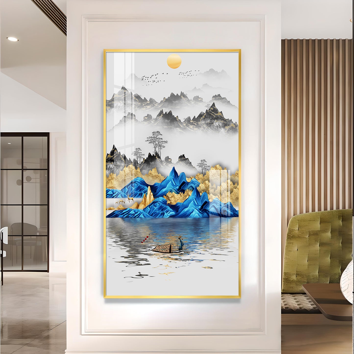 Visual Ode to Nature Glass Finish Vertical Wall Art