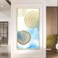 Blue Serenity Rings Glass Finish Vertical Wall Art