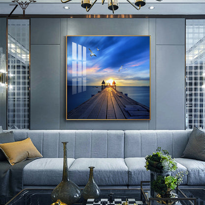 Sunset Vision Glass Finish Square Wall Art