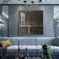 Black and Gold Reverie Glass Finish Square Wall Art