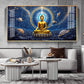 Celestrial Buddha Glass Finish Horizontal Wall Art