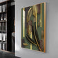 Golden Leaf Elegance Glass Finish Vertical Wall Art