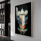 Celestial Feather Glass Finish Vertical Wall Art