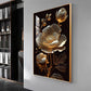 Midnight Floral Symphony Glass Finish Vertical Wall Art