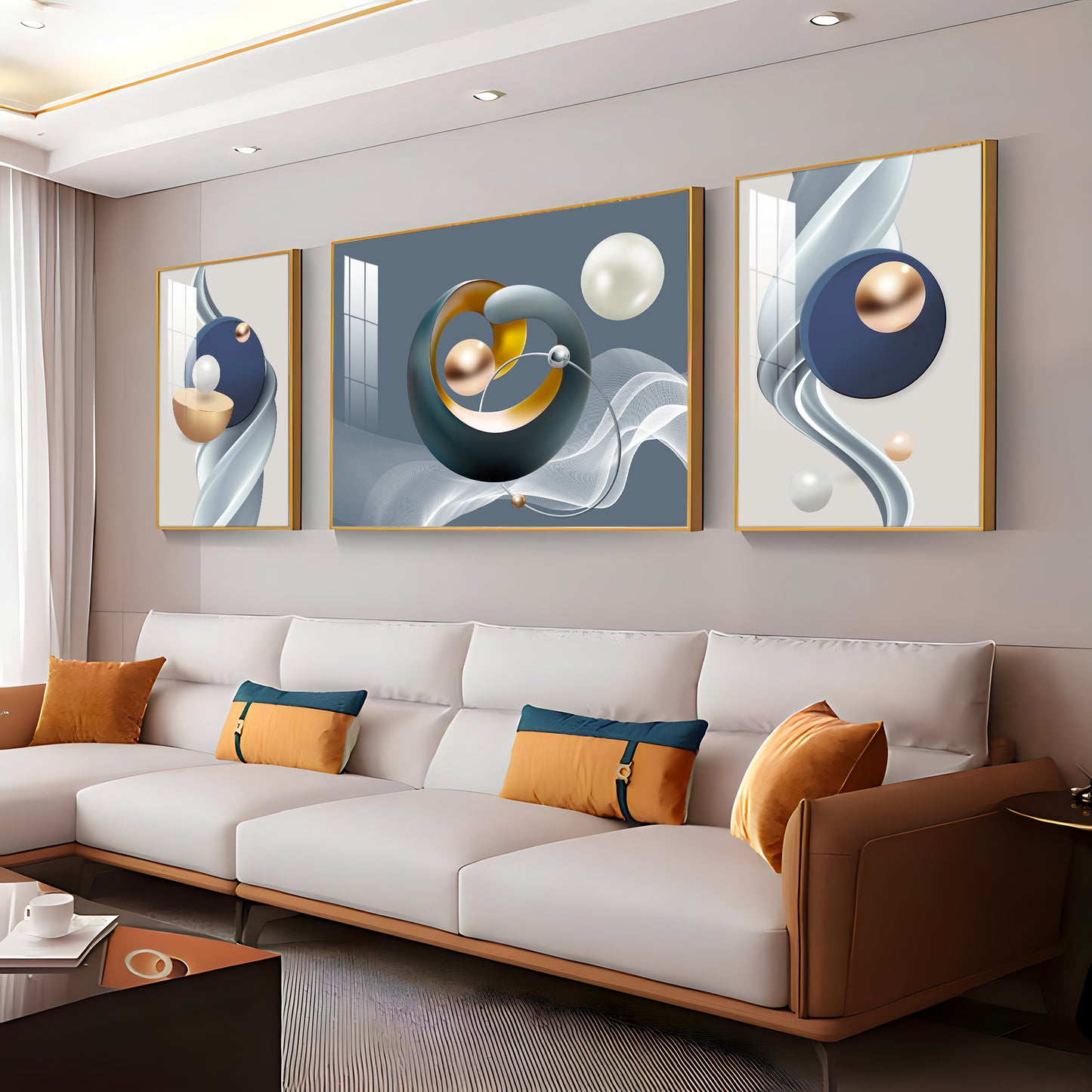 Serenity in Color Glass Finish Wall Art (Set Of 3)
