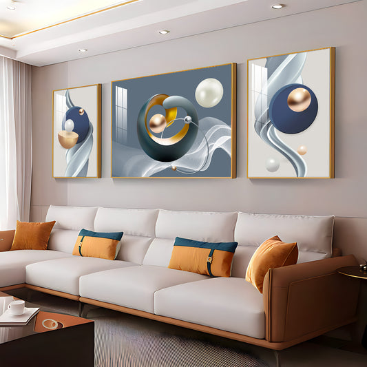 Serenity in Color Glass Finish Wall Art (Set Of 3)