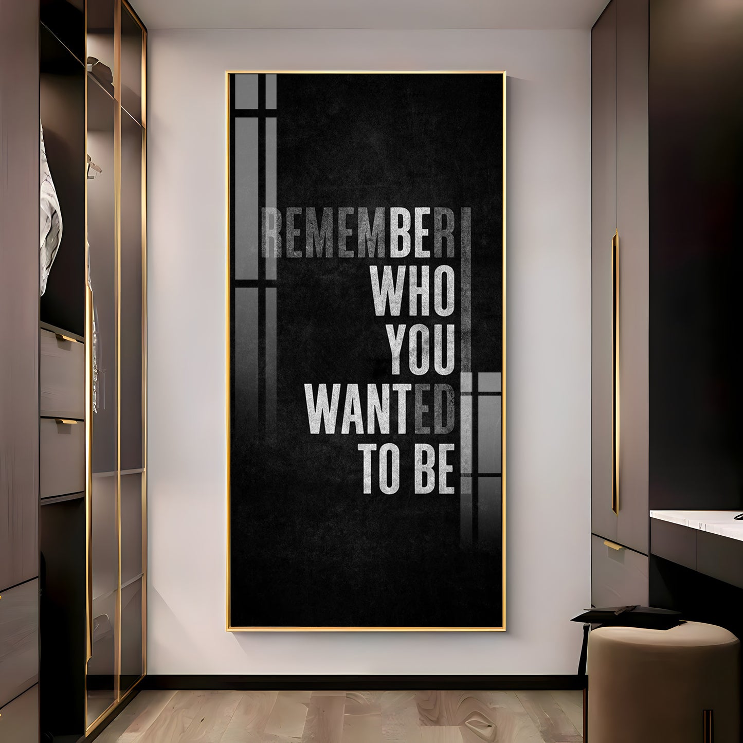 Remember Who You Wanted To Be Motivational Glass Finish Vertical Wall Art