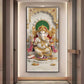 Lord Shree Ganesha Glass Finish Vertical Wall Art
